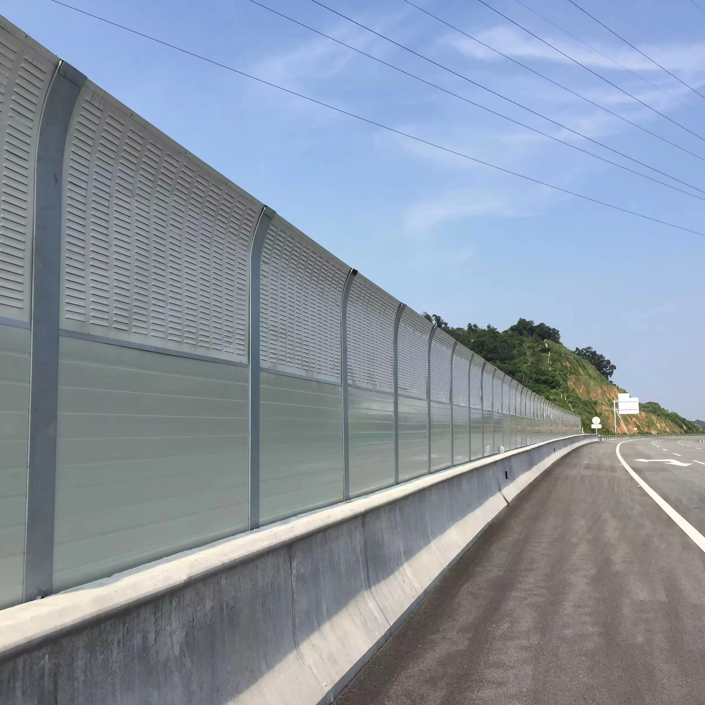 Road sound barrier fence acoustic sound absorbing noise barrier