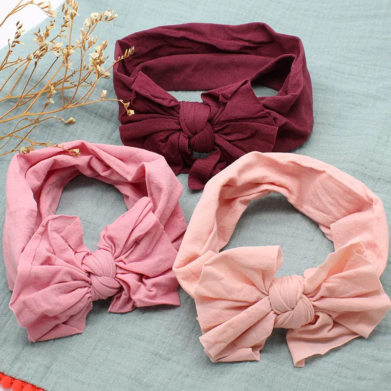 2020 New Style Wholesale Custom Newborn Girl Baby Hair Accessories hair clips Organic Big Bow Headbands In Bulk