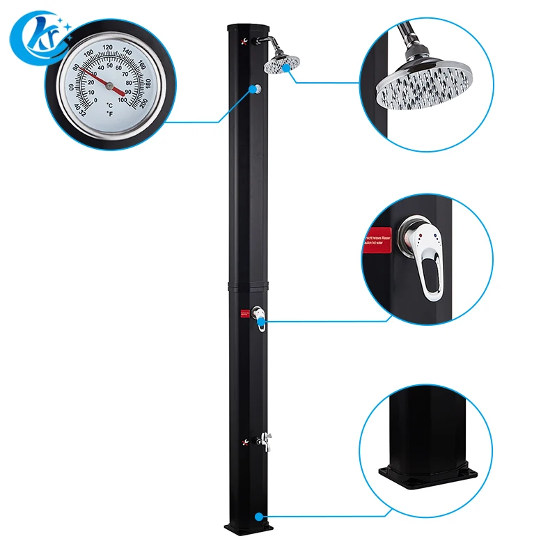 Garden Pool Solar Shower Thermostatic Shower Faucet Solar Shower Column High Quality Outdoor 35 Liters Custom Made Approx. 9 Kg