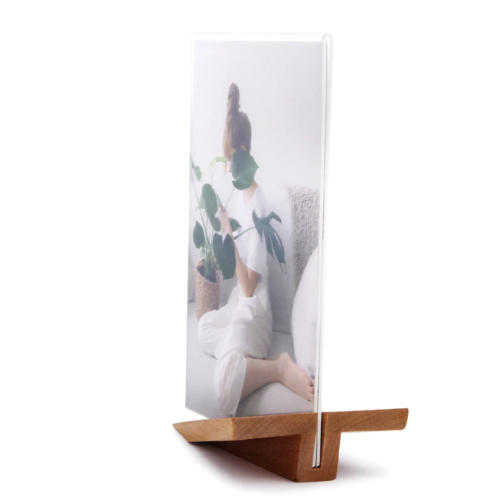
Customizable Modern Acrylic Magnetic Natural Wooden Photo Frame 