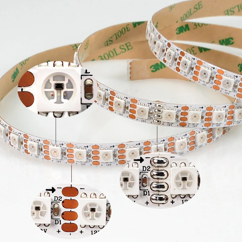 16.4ft digital RGB led strip 96leds addressable shenzhen led color tira led rgb LC8808B WS2815 led strip