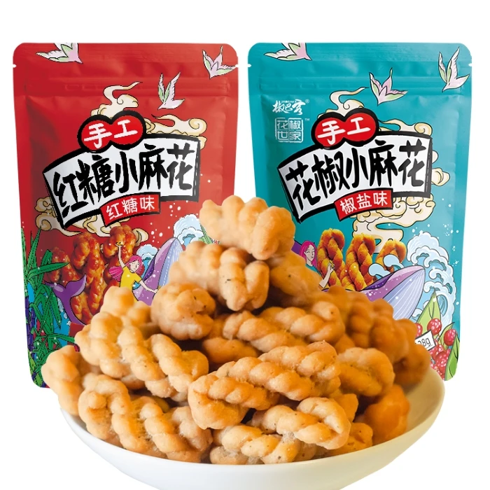  Chinese grain snack Hand-made healthy peppercorn snacks small fried brown sugar puffed food crisp fries potato
