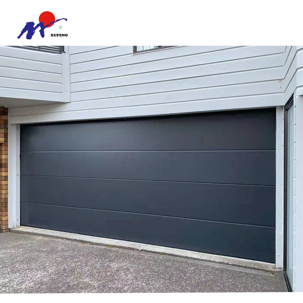 12 Wood Grain Building Vertical Sliding Double Track Wooden Galvanized Garage Door