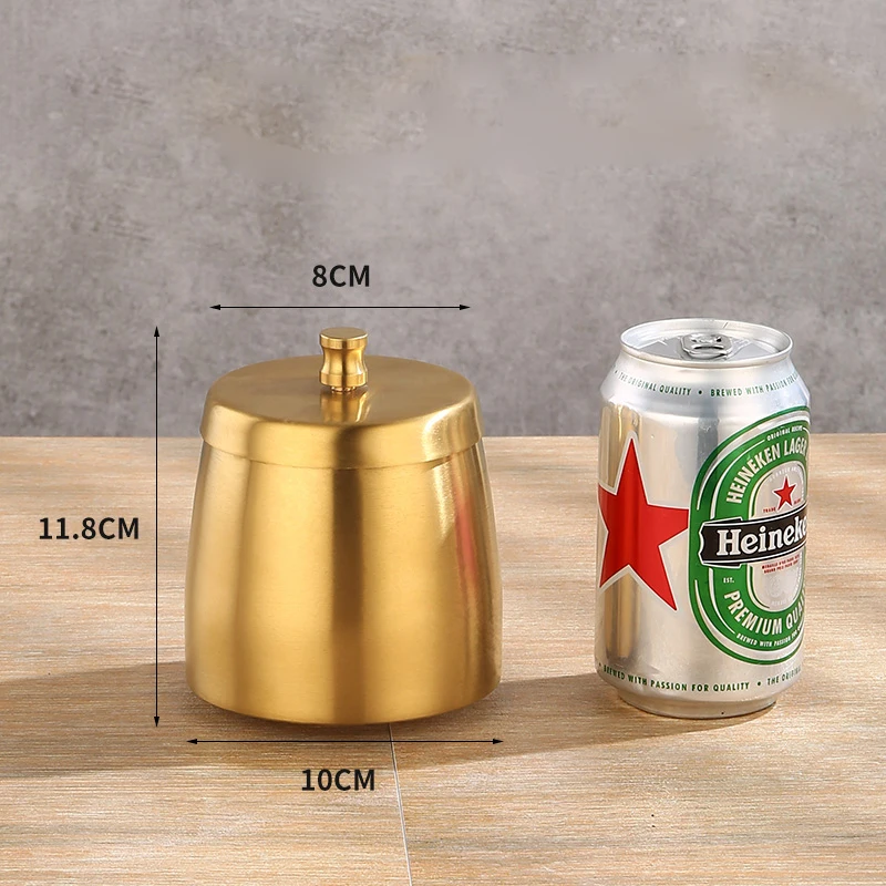 Custom Pocket Ashtray Gold Stainless Steel