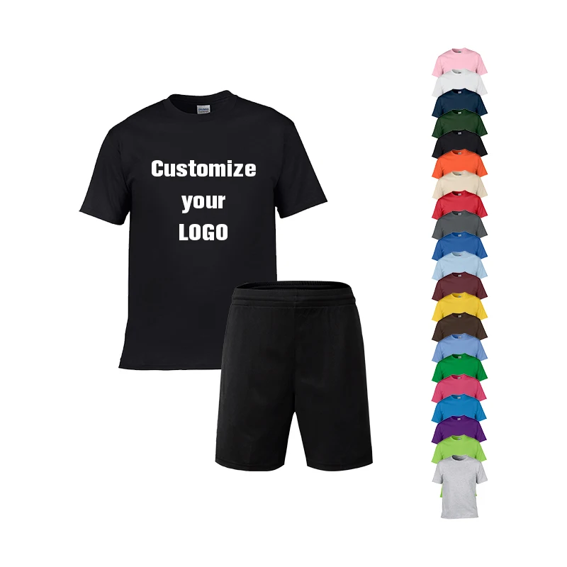 2022 Mens Tracksuit 2 Piece Sweat Shorts Set Summer Solid Print Short Sleeve T Shirt And Shorts Casual Fashion Man Clothing