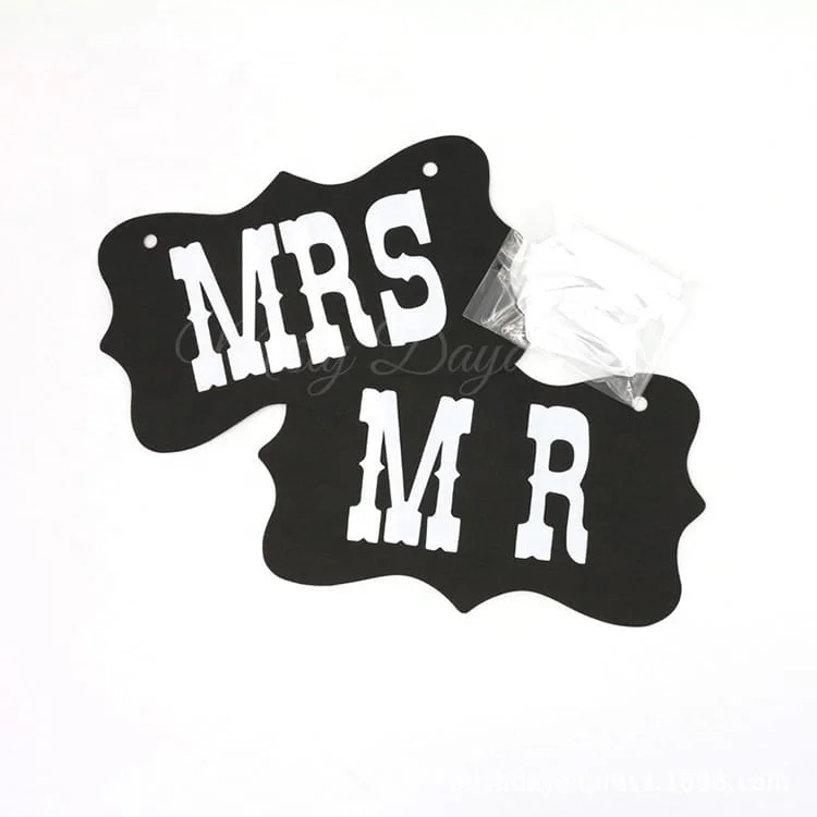 Свадебные знаки MR и MRS Cardstock, 2 шт. в 1 наборе