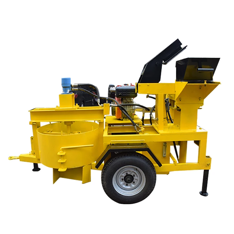 Mobile Compressed M7MI Mobile Diesel Engine Earth Soil Mud Interlocking Brick Blocks Making Machine Price In Zambia