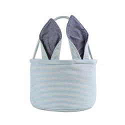 Personalize Easter Decoration Egg Gift Bag Wholesale Seersucker Bunny Ears Easter Basket