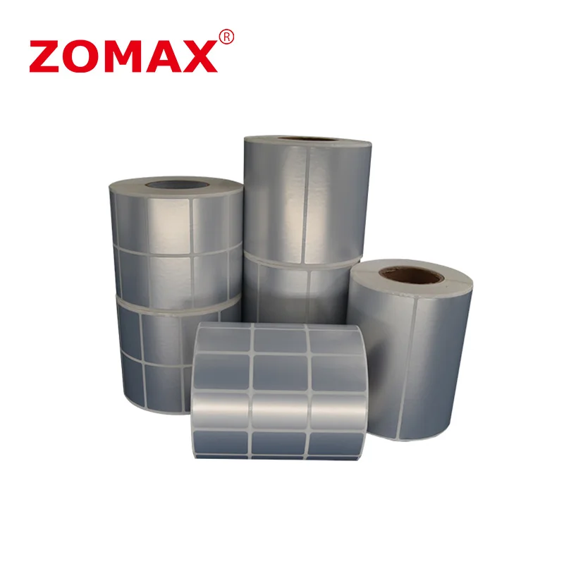 Этикетка со штрих-кодом матовая серебристо-белая этикетка полиэфирная Глянцевая наклейка прозрачная самоклеящаяся пустая бумага для домашних животных/ПВХ водонепроницаемая ZOMAX