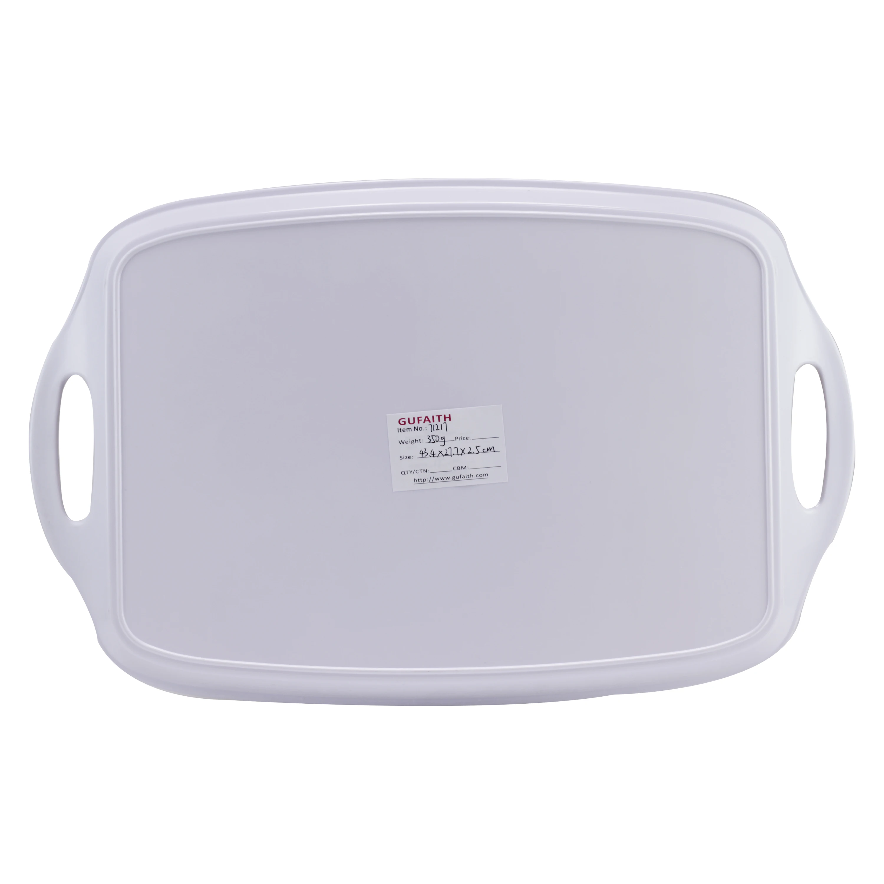 Melamine 19 Inch Serving tray with handle Plastic Handle Tray With Printed Flower Theme