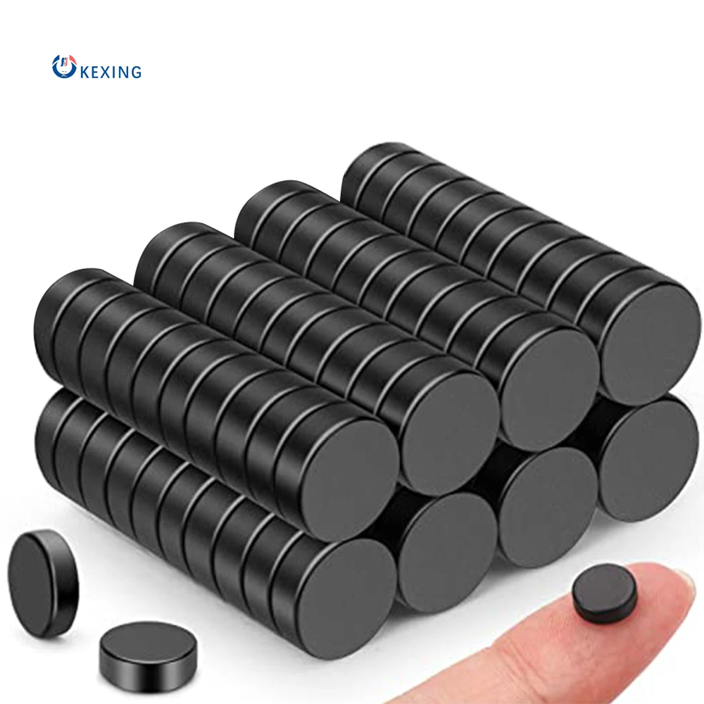 KEXING NdFeB Waterproof Plastic Black Rubber Coated Disc Round  neodymium ferrite suspended magnetic plate