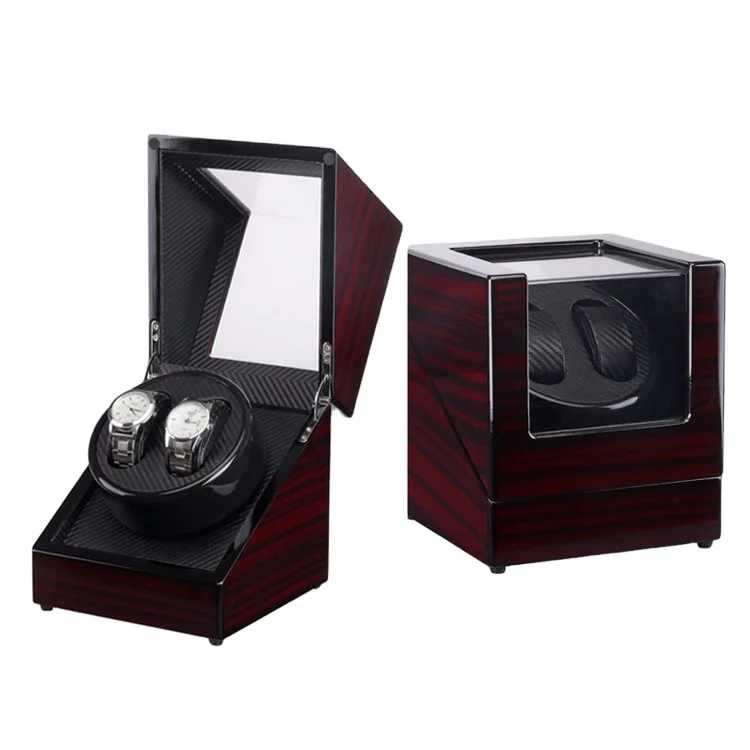 Spot Wholesale Paint Mechanical Watch Automatic Red Wooden Winding Watch Shaker Rotating Watch