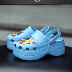 High Heel Clog Sandals Shoes With Rubber Label