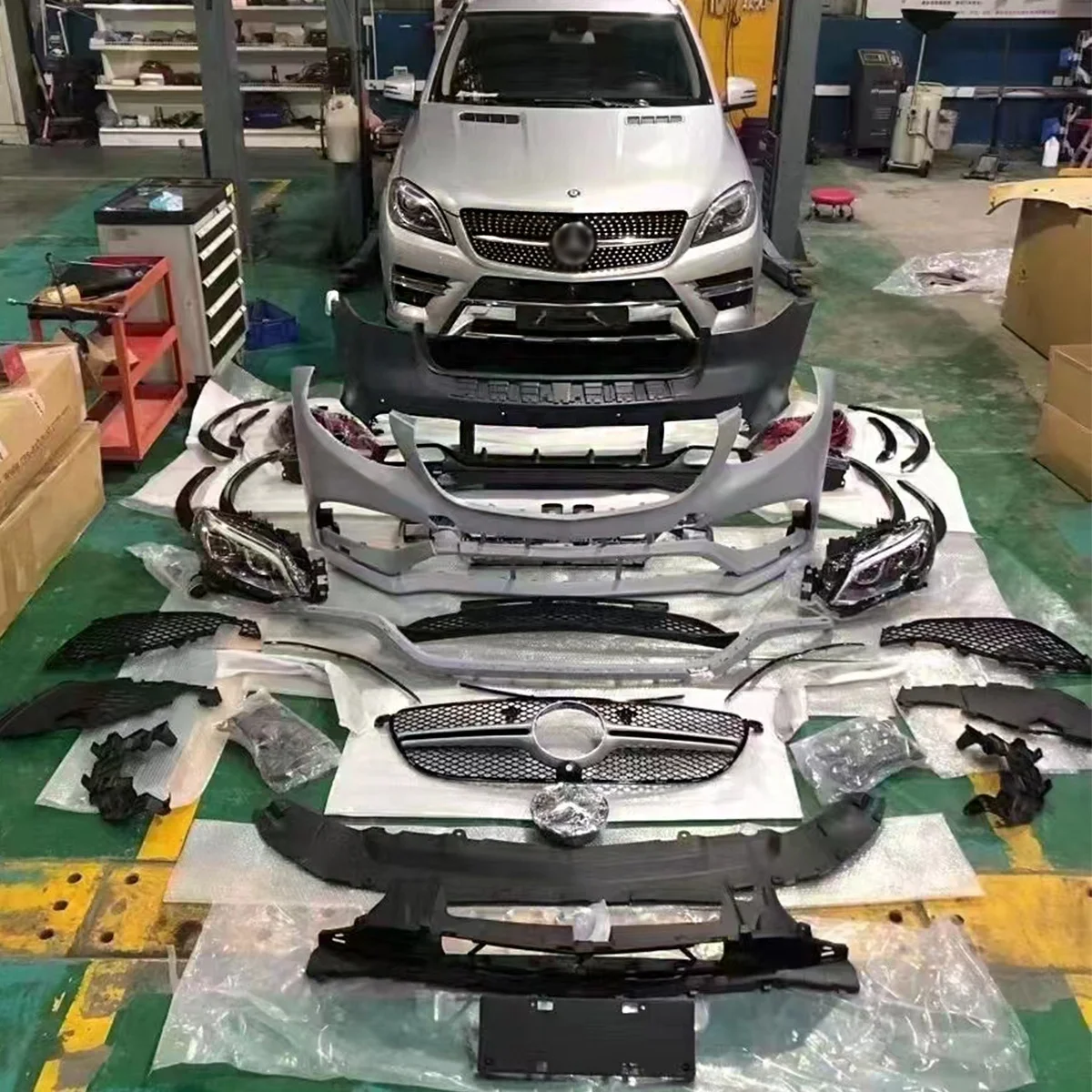 Car Bumper Part Bodykit Full Body Kit Set For Mercedes-Benz W166 ML Upgrade W166 GLE Class GLE63 model