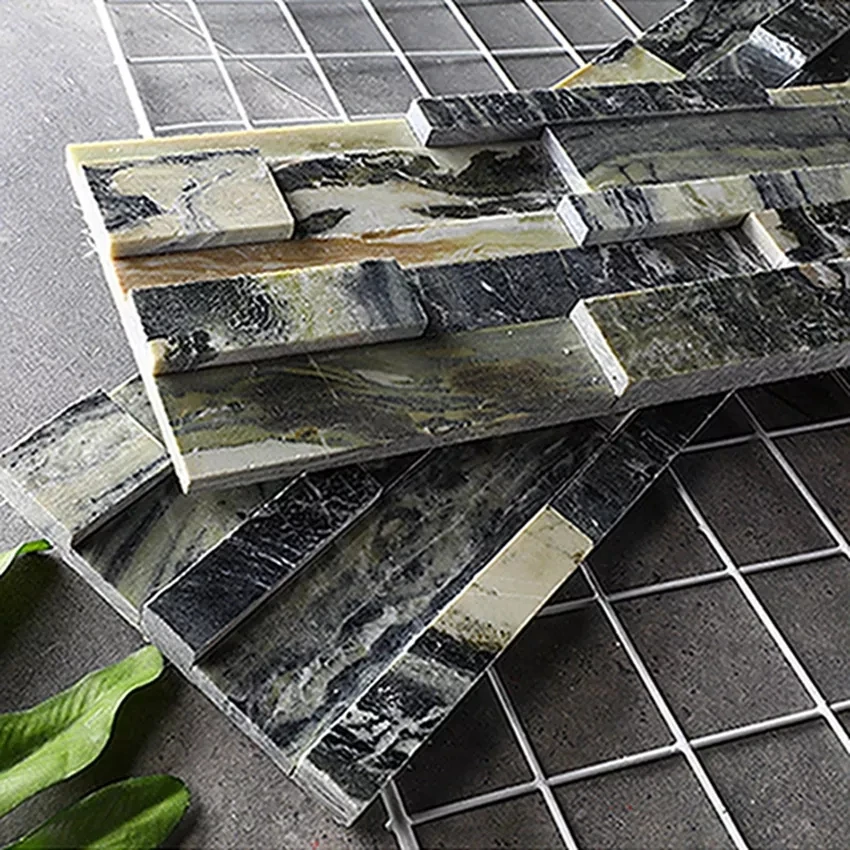 exterior outdoor rustic large rock-face quartz black wall stone castle marble cladding panels veneer tile wall cheap