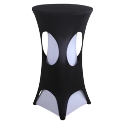 Stretch 30inch by 42inch folding fitted cocktail table cloth overlays  highboy cover designs for wedding parity events