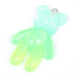 44*27mm cute gummy bear charms flat back resin charms necklace pendant earring charms for DIY decoration
