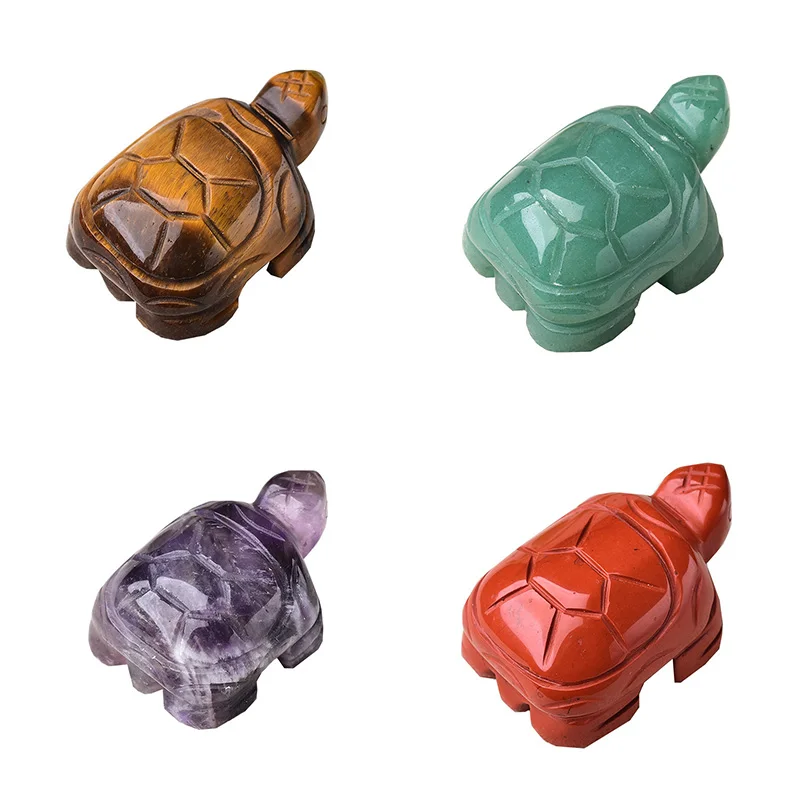 Wholesale Hand Carved Natural Crystal Tortoise Obsidian Reiki Raw Crystals for Home Decoration Crafts