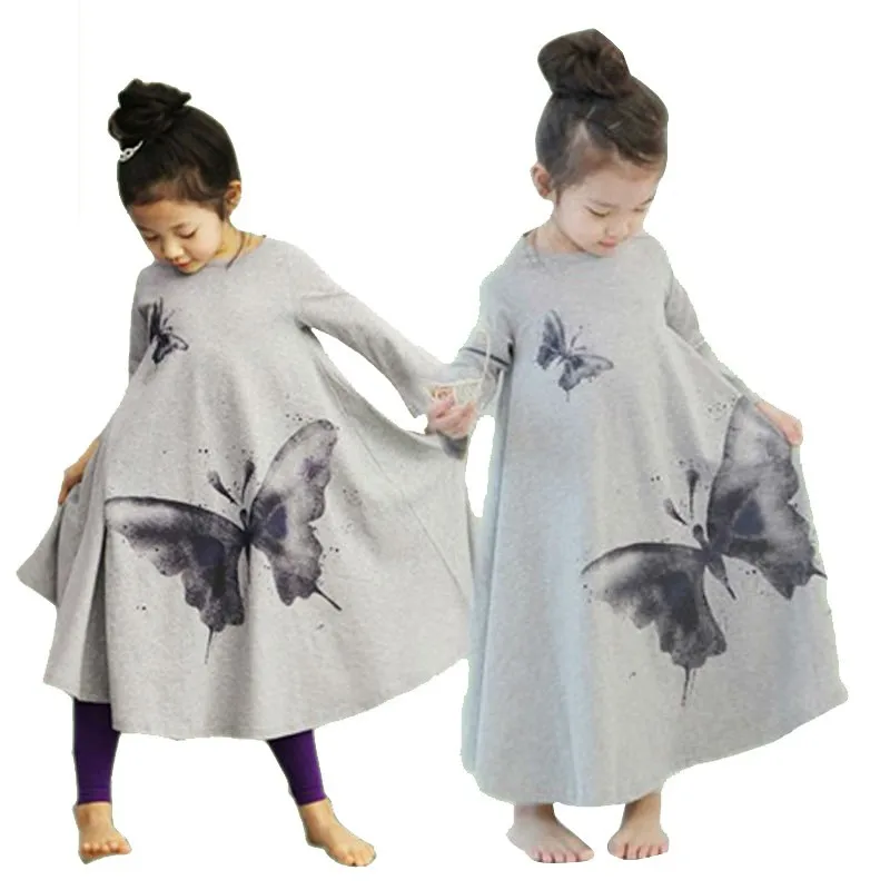 New Arrivals 2014 Simple Turkish Long Dresses For Kids
