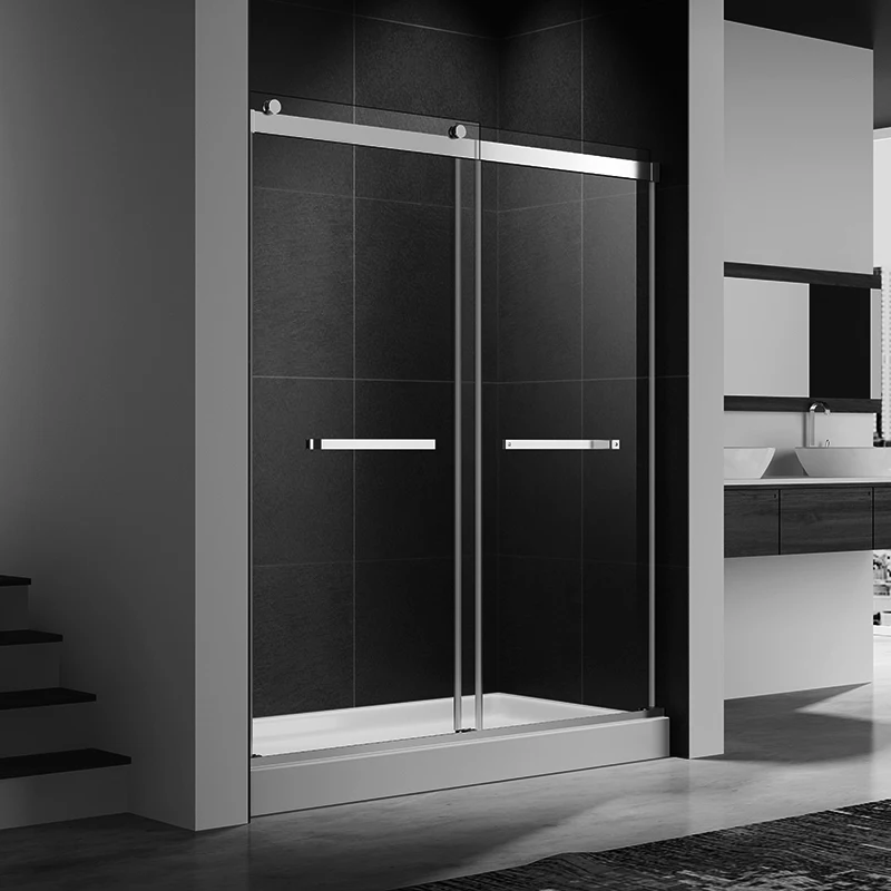 Four side waterproof 2 person enclosure sliding glass stainless steel pull handles profile bath shower cabin steam shower room