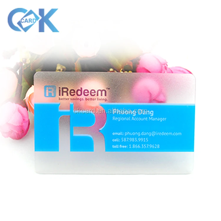 Offer Customize Frosted Plastic VIP Gift Card Transparent PVC Personalized Business Card