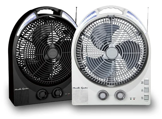 teyoza China rechargeable solar box fan with solar energy system and FM radio
