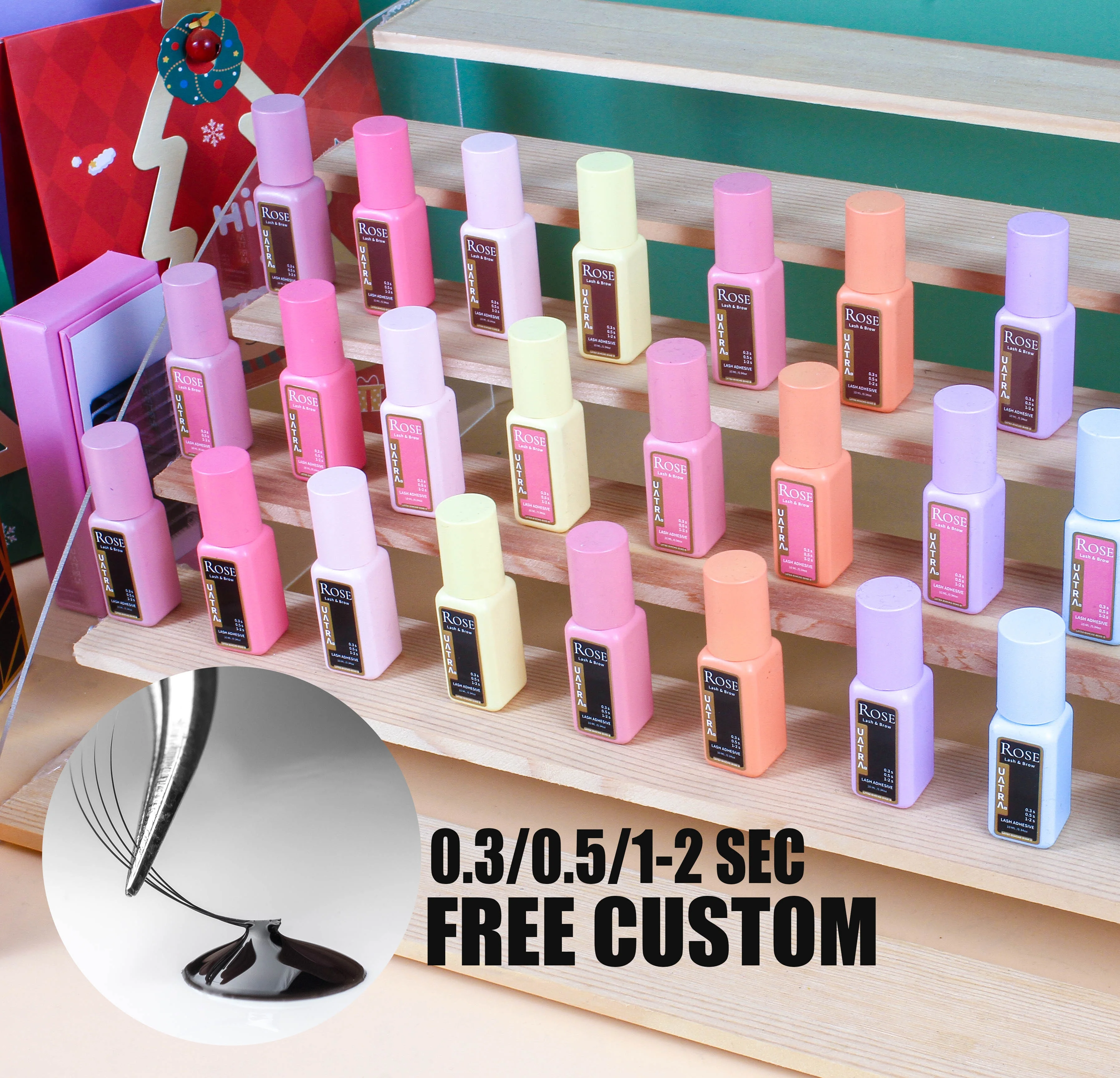 Individual Black Lash Glue Primer For Volume Hypoallergenic Long Lasting Water Proof Custom Pink Lash Glue Waterproof Tray