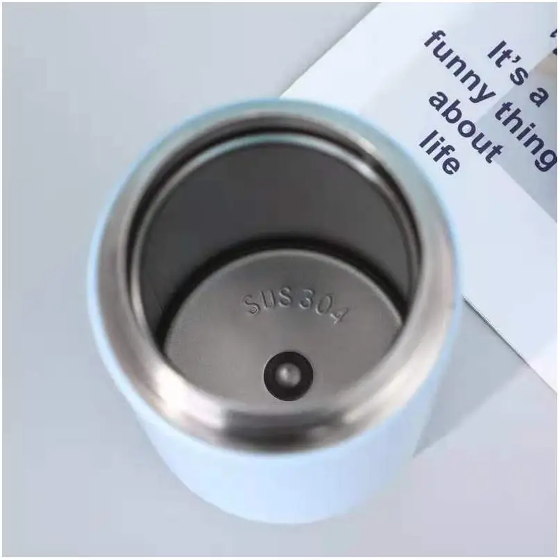 Stainless Steel Tumbler Mugs garrafa de agua vidro personalizada Double Walled With Bamboo Lid Clear Japese Style Cup