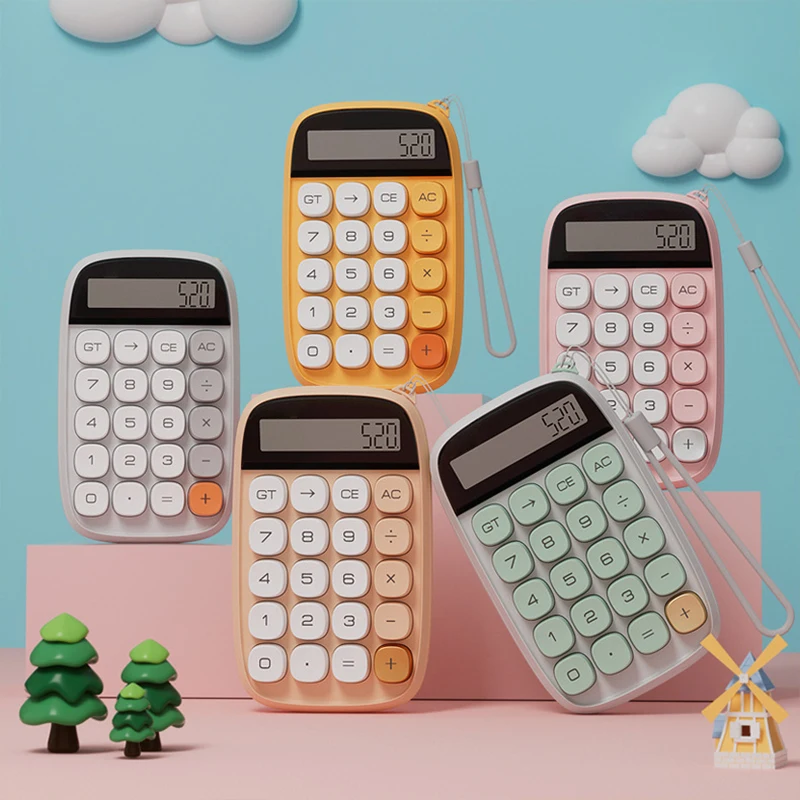 Mechanical Switch Calculator,Pink Calculator Cute 10 Digit Large LCD Display and Buttons,Calculator with Large LCD Display