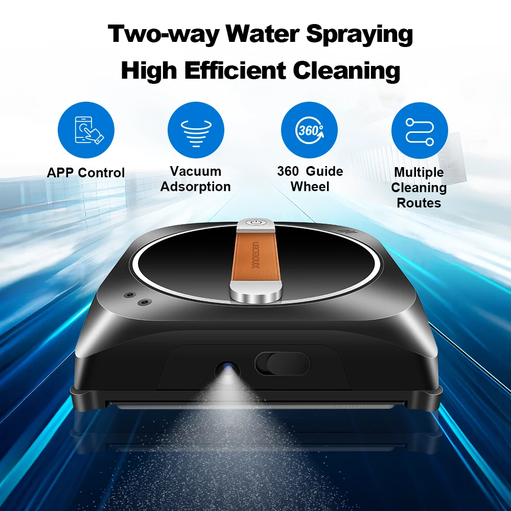 Window Cleaning Robot Liectroux YW910,Double Water SprayLaser Sensor,Home Floor Windows Robot Vacuum Cleaner App&Remote Control