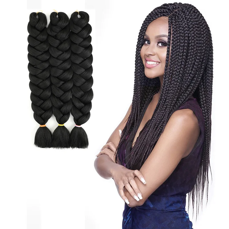 
Enbeautiful jumbo easy pre stretched 3x braid hair for braiding crochet curly micro synthetic box braid expression 