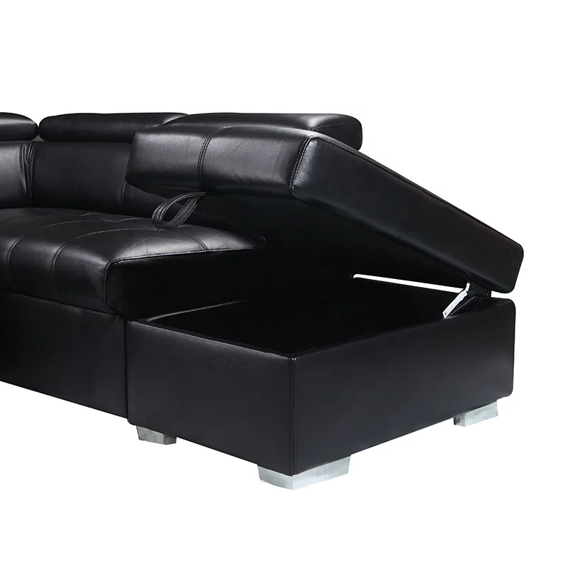 Modern Style Multi Functional Decoration Air Leather Fabric Living room sofa with Storage Foldable Sofa Bed Sleeper with Ottoman