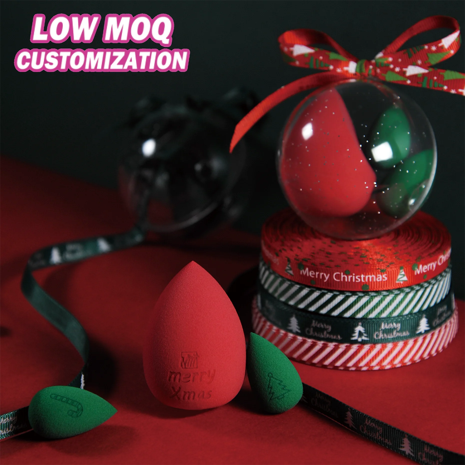 Latex Free Christmas Gift Real Makeup Sponge Set Techniques Beauty Blending Blender Blende wiht Box and