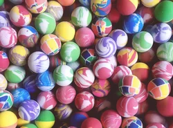 Cheap Mixed Color Stock 32mm 45mm machine Kids High Rubber Bounce Ball glitter bouncing ball