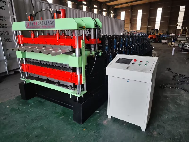 1000/1200 Triple Deck Automatic Roofing Sheet making machine Trapezoidal Corrugated Roofing Panel Tile  Machine glaze roofing