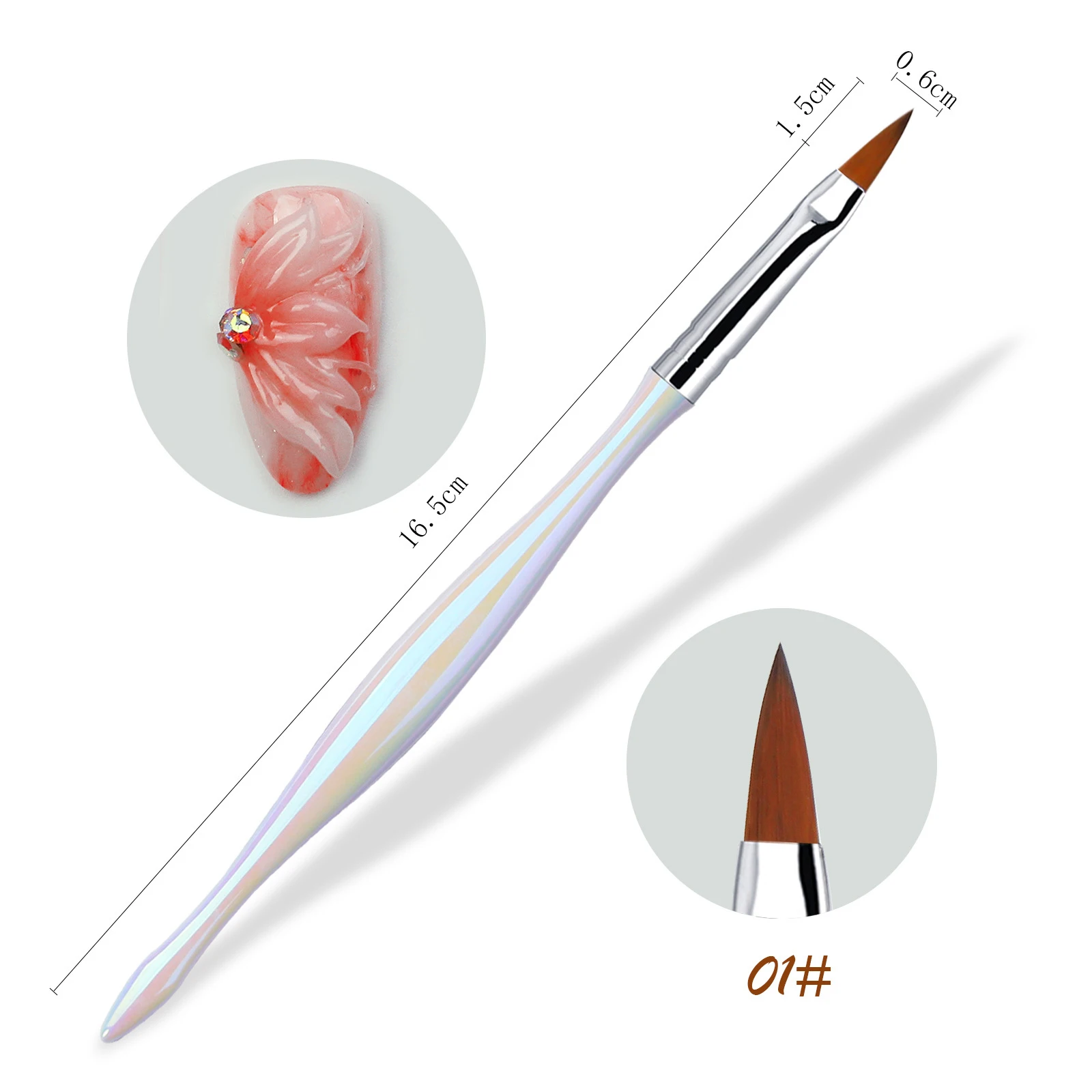 Candy Color Handle Manicure Tool Light Therapy Pen UV Gel Nail Painting Pen Line Nail Art Brush