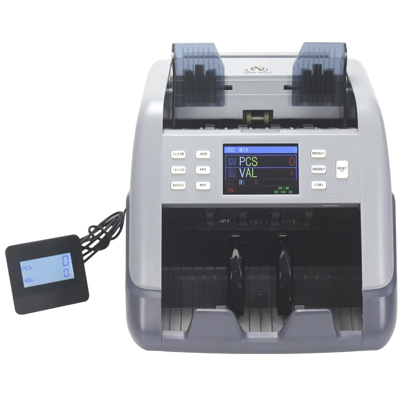 XD-2500 CIS Show Total Value 7 Mix Bill Banknote Counting Money Currency Detector Machine Cash Discriminator with Print Function