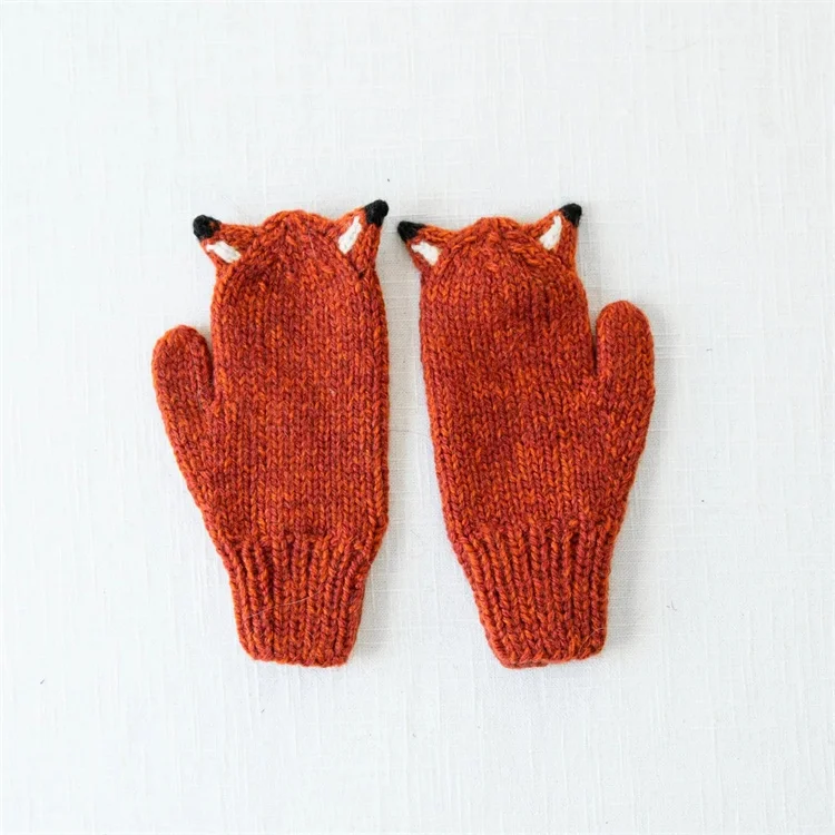 Wholesale Kids Wool Animal Mitten Custom Made Knitted Animal Mitten Hand Knitted Alpaca Sheep Mitten
