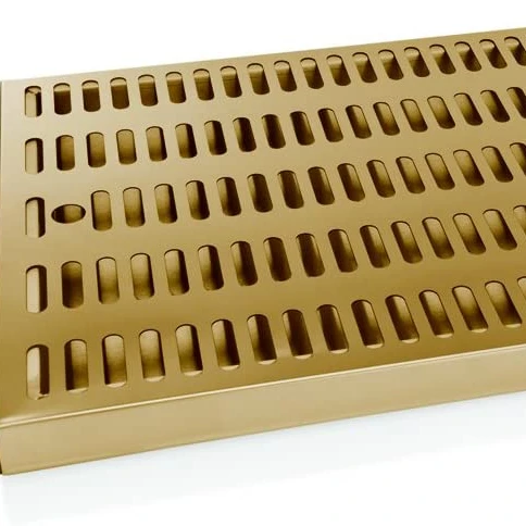 Best Quality Brass Plated Stainless Steel Mount Drip Bar Tray With Drain