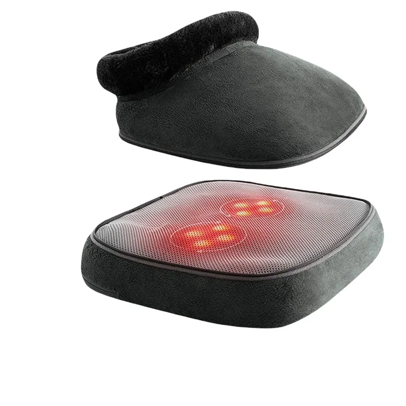 Comfortable Soft Synthetic Wool Electric Kneading Shiatsu Acupuncture Heating Therapy Foot Massager for Muscle Relief