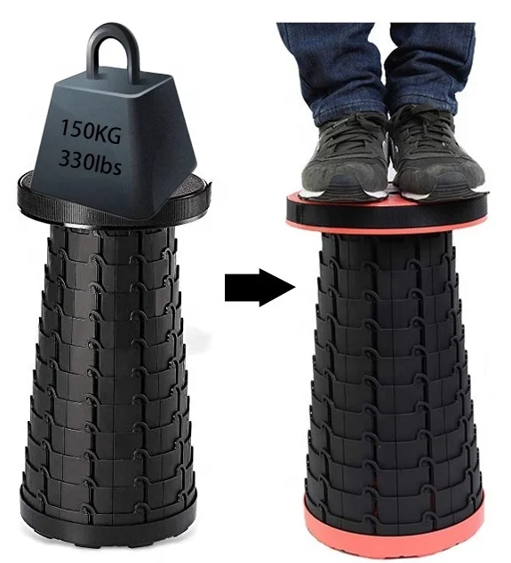 
Retractable Folding Stools Sturdy Portable Lightweight Plastic Stool for Camping Adults Kids 