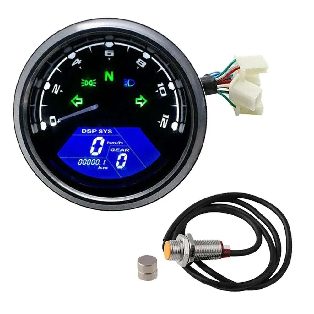 Тахометр Racepro универсальный, цифровой измеритель скорости мотоцикла, одометр, двухскоростной тахометр, ЖК-экран, для 2-4 цилиндров