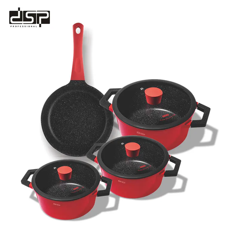DSP Hot Sale 7 Pieces Multi-Cookware Set High Quality Cooking Pot Set Kitchen Pots And Pans Non-stick Cookware Set