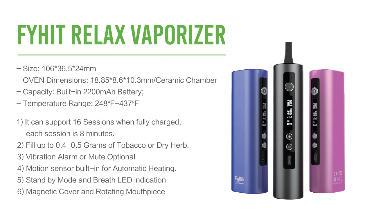 Portable Dried Herbal Vape Fyhit Relax  Best Weed Vaporizer Dry Herb