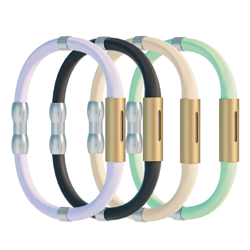 Hot Sale Stainless Steel Anti-Static Silicone Sport Bracelets for Women Aroma Energy Pest Control Product