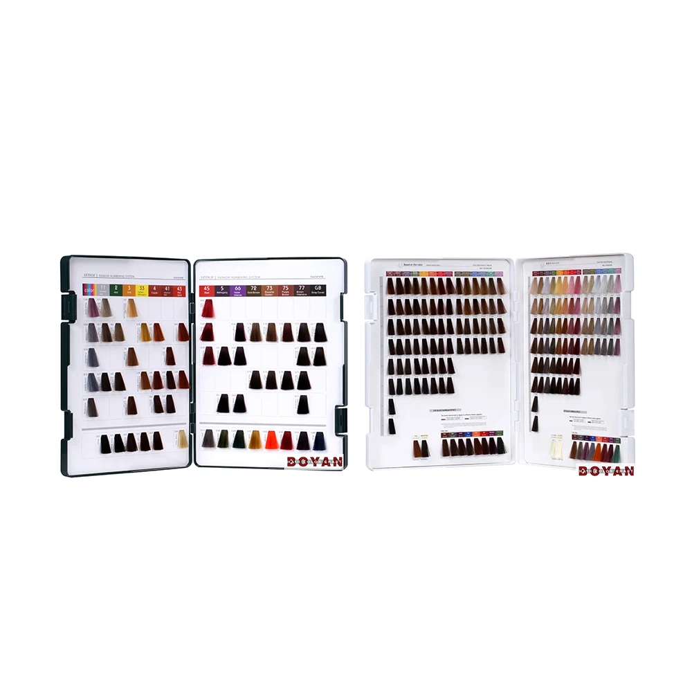 Portable case and high quality hair dye color swatch chart for display