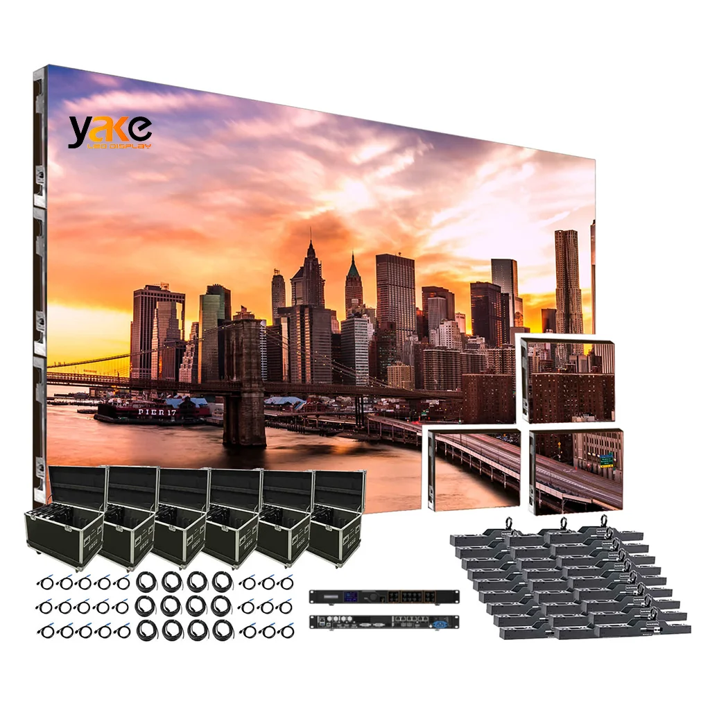 YAKE 7680Hz P2.604 P2.976 P3.91 P4.81 Hd Full Color Big Smd For Cabinet 500x500mm Arc Led Video Wall Screen for Concert Wedding