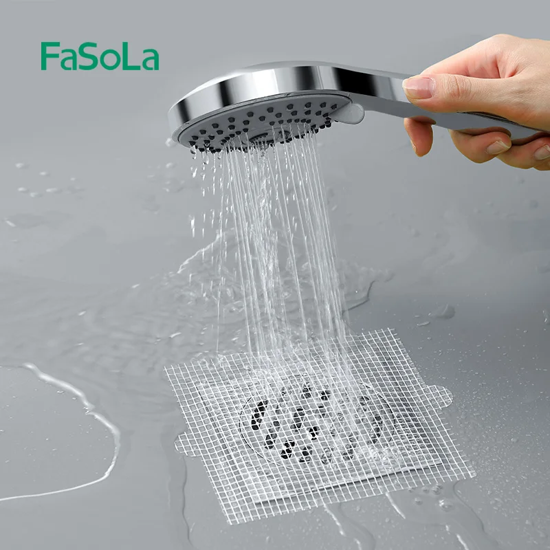 FaSoLa 10 шт. одноразовые душевая сливная система улавливатель волос сетка наклейки Сливная крышка