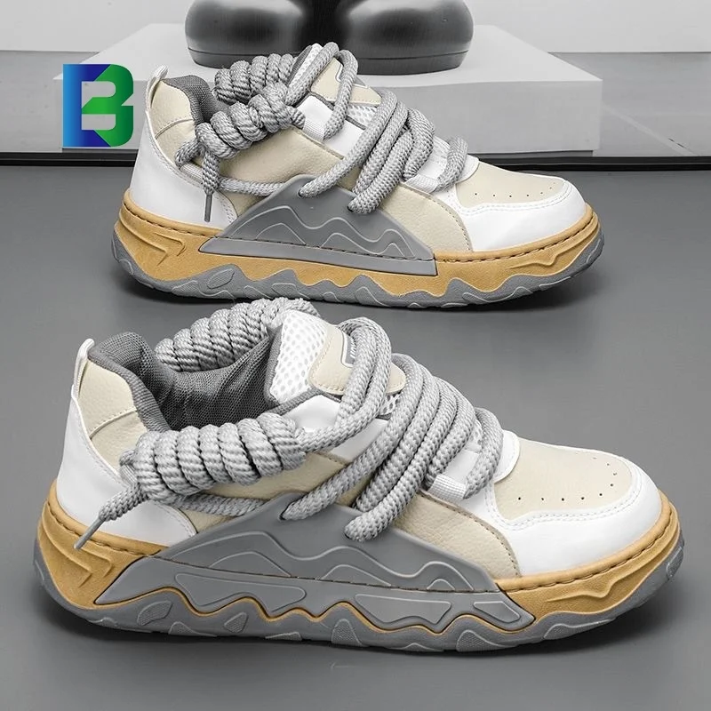 Mens Shoes New Korean Version Versatile Sports Dad Shoes Fashionable Thick Soled Bread Shoes