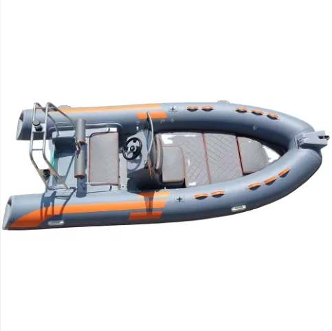 Gray 16ft Rib480 Semi-Rigid Fiberglass Hull Orca Hypalon/PVC Inflatable Fishing Boat For Sale